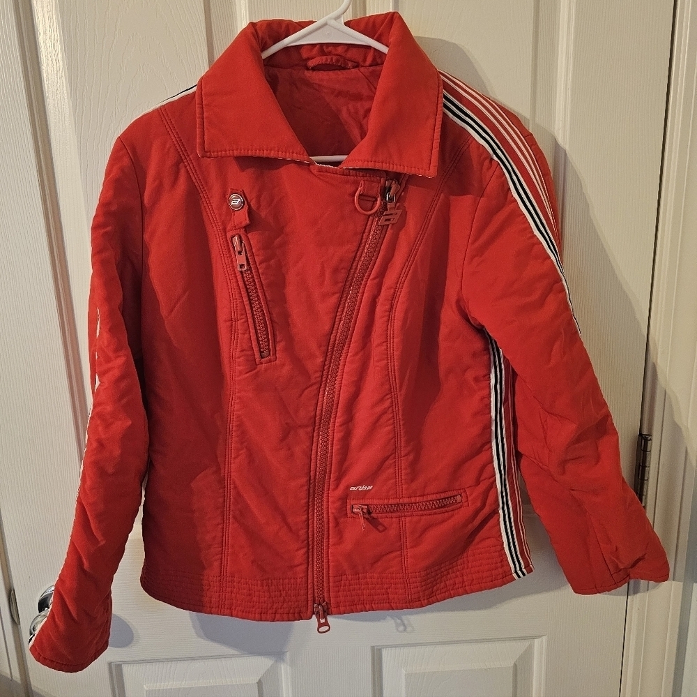 Anba Of Austria Women Jacket Red Striped Vintage Size XS
